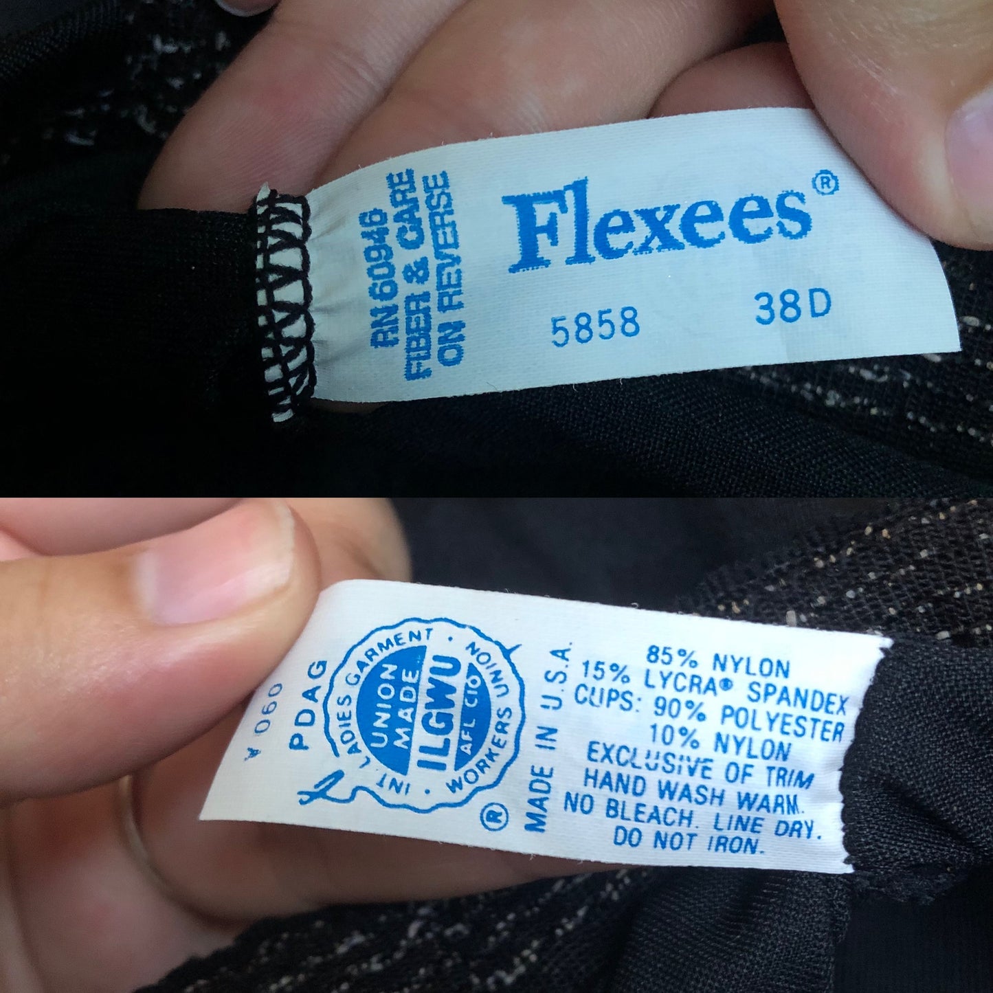 70’s Flexees Black Satin Bustier Bodysuit (38D)