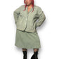 90’s Terry Lewis Mint Green Leather Skirt Suit