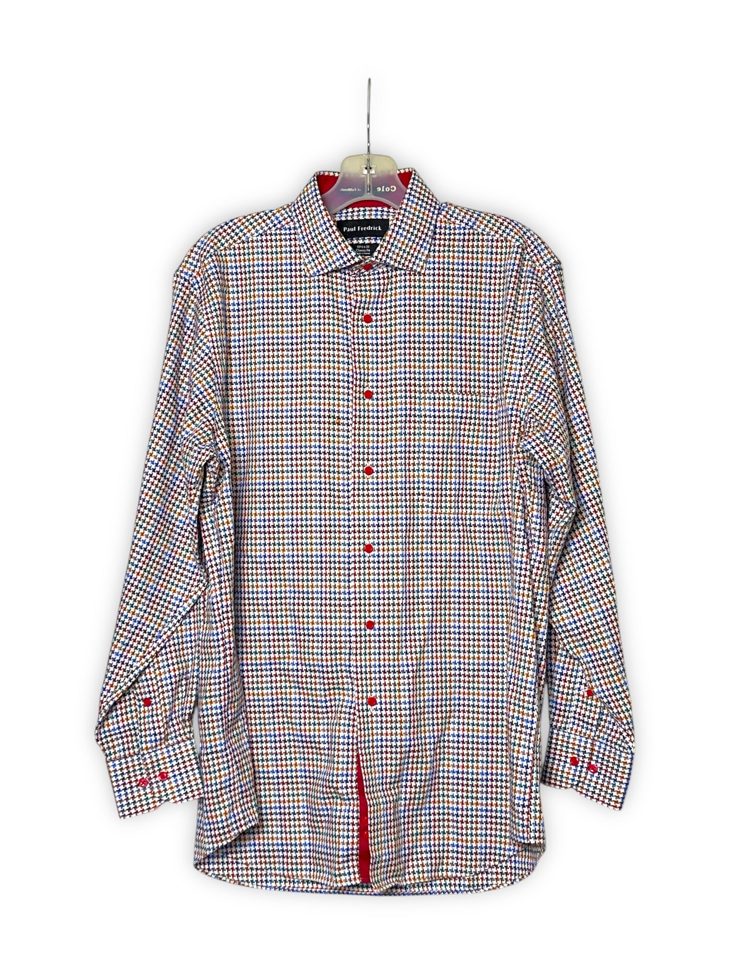 Y2K/Modern Paul Fredrick Rainbow Houndstooth Button Down Shirt (M/L)