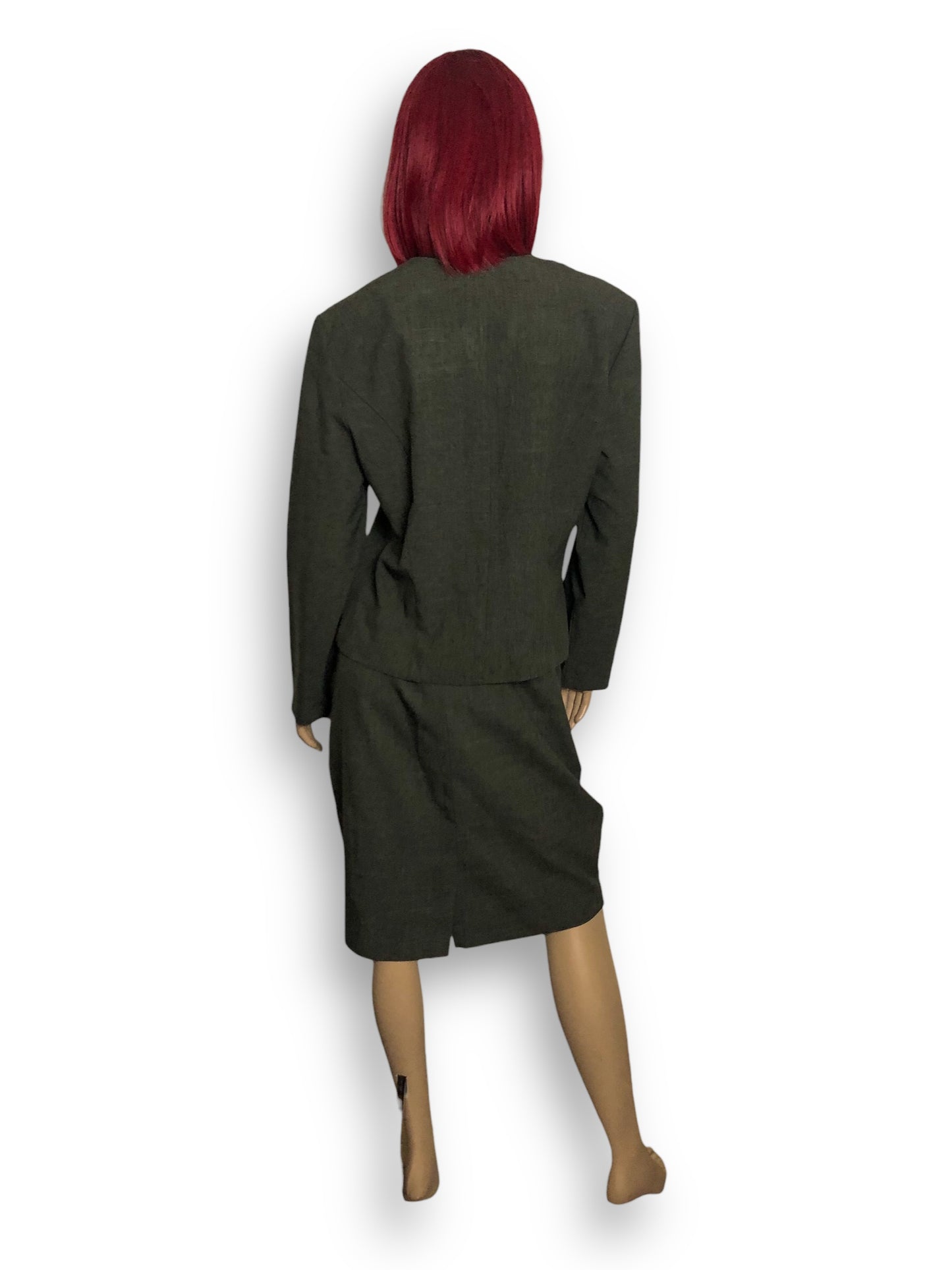 90’s Olivia Rose Olive Green Skirt Suit (L)