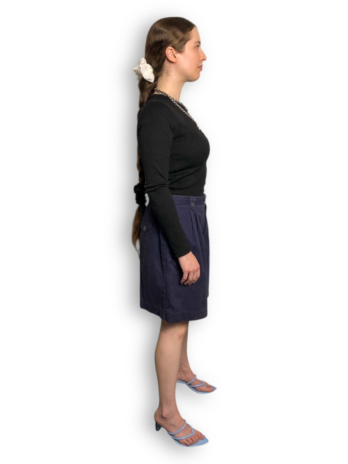 Y2K Liz Claiborne Navy Blue Pleated Shorts (L)