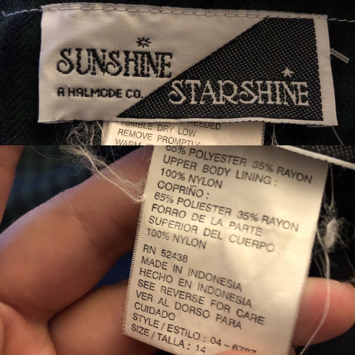 90’s Sunshine Starshine Forest Green Gingham Plaid Layered Dress (XL)