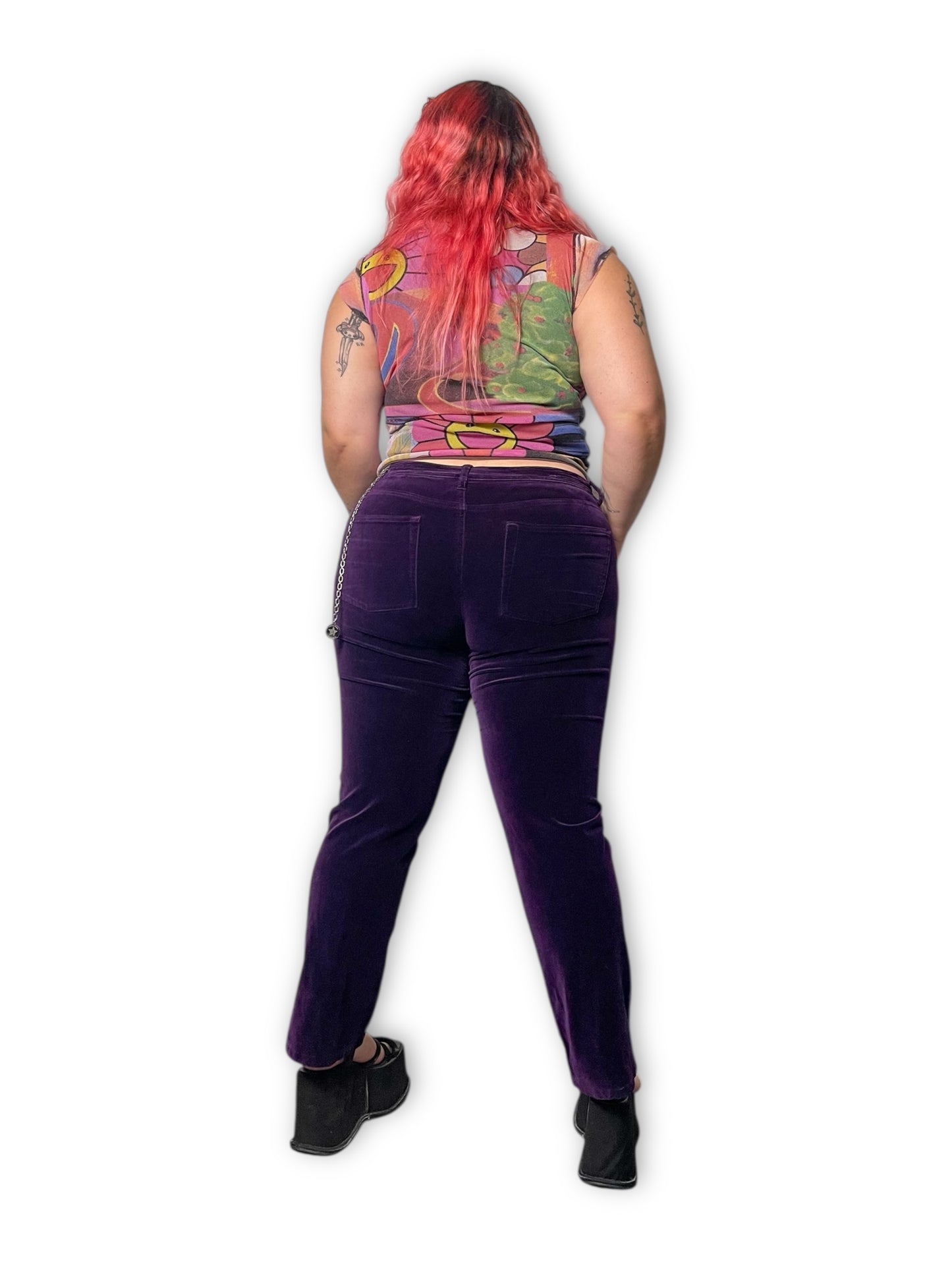 Y2K Ralph Lauren Purple Velvet Pants (XL)