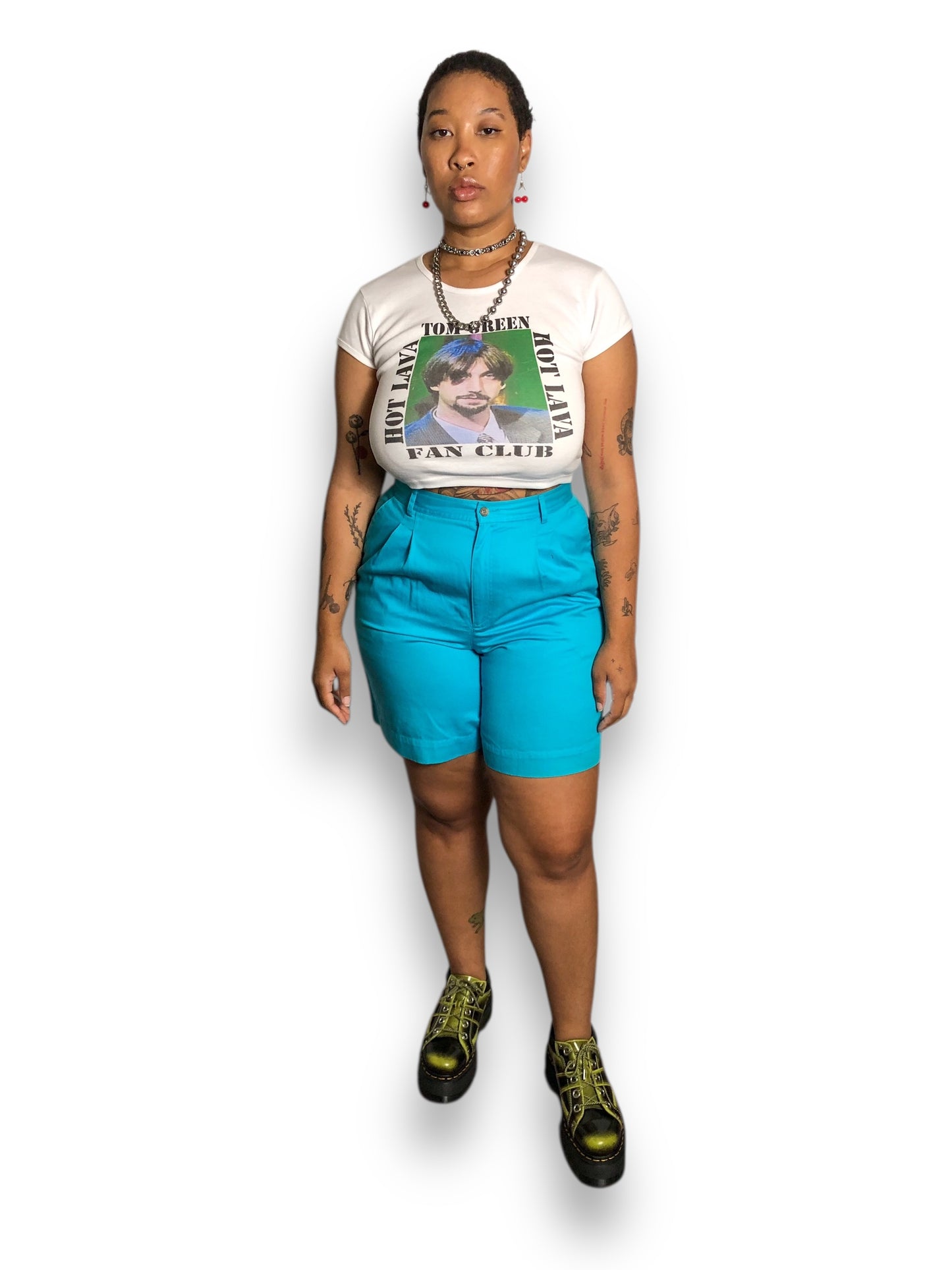 90’s/Y2K Lizsport by Liz Claiborne Turquoise Pleated Shorts (XL)
