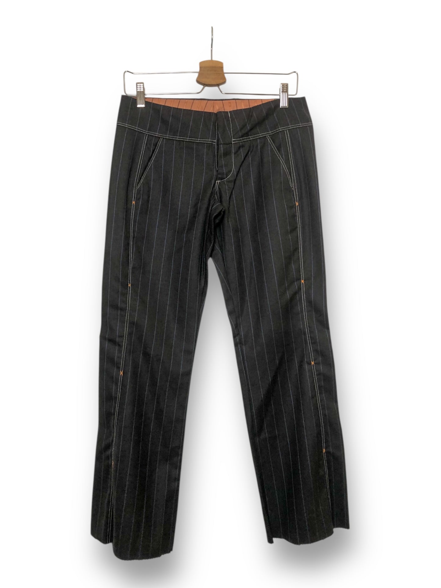 Gray and Blue Pinstripe Slacks (S)