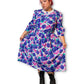 80’s Retro Floral Pleated Dress (1X/2X)