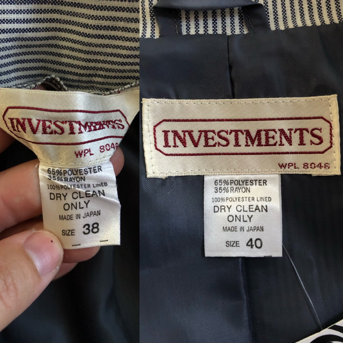 70’s Investments Gray and White Pinstripe Skirt Suit (2X)