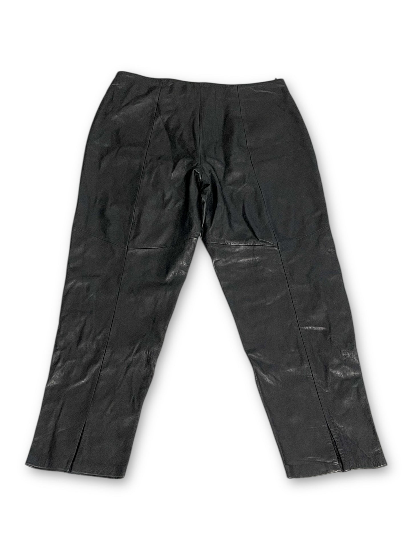 90’s/Y2K Venezia Black Leather Pants (1X)