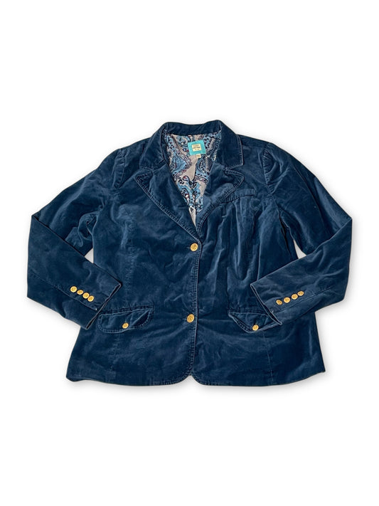Y2K/Modern Lapis Blue Velvet Blazer (1X)