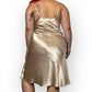 90’s/Y2K Bebe Champagne Satin Slip Dress (XL)