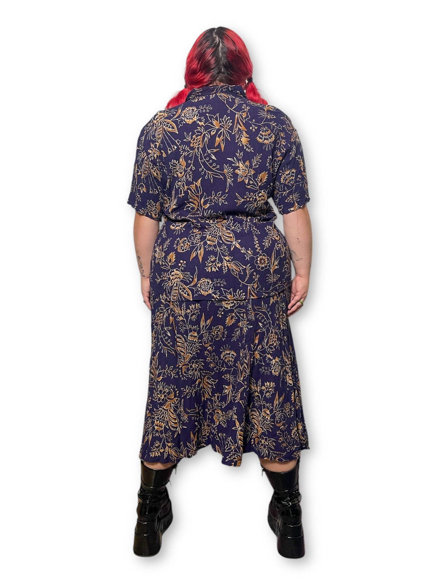 80’s/90’s Floral Print 2-Piece Set (2X)