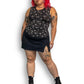 90’s Susan Lawrence Black and White Floral Tank Top (L/XL)