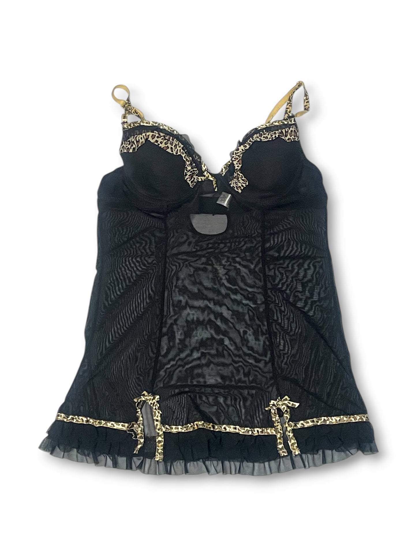 Y2K Black Leopard Chemise (L)