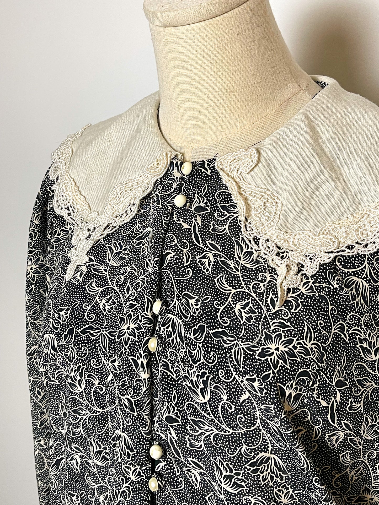 80’s Grunge Coquette Shirt Dress (XL)