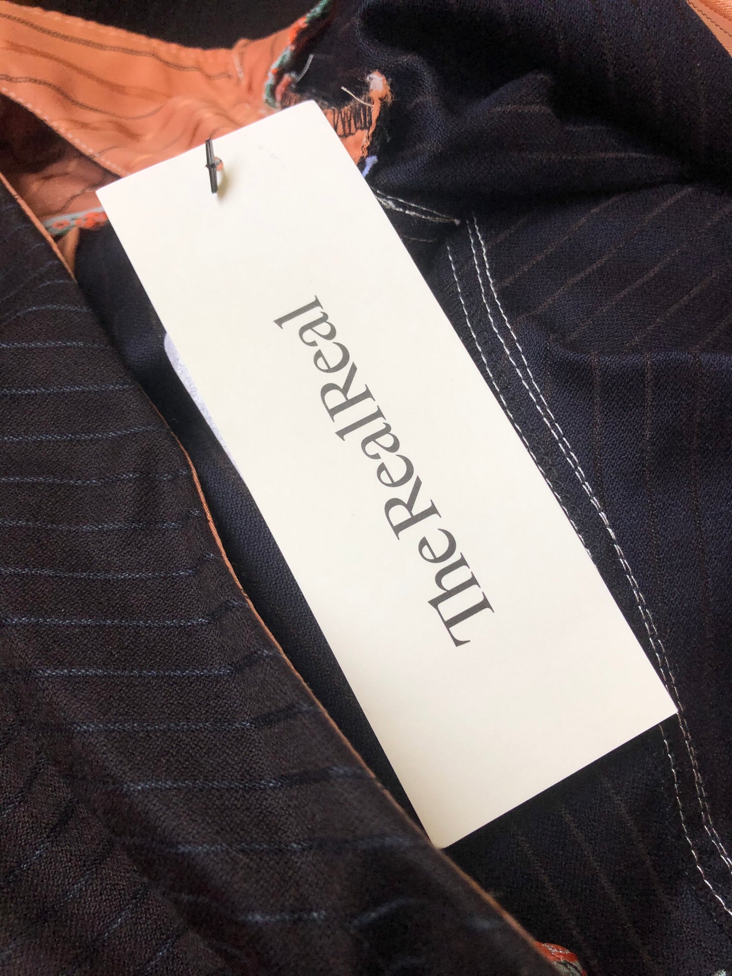 Black and Navy Blue Pinstripe Slacks (M)