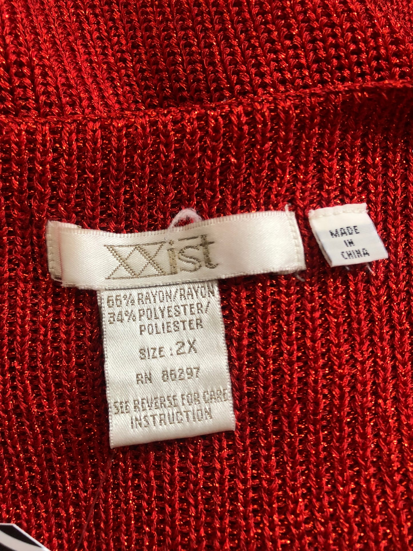 90’s/Y2K XXist Red Sparkly Knit Tank Top (XL/2X)