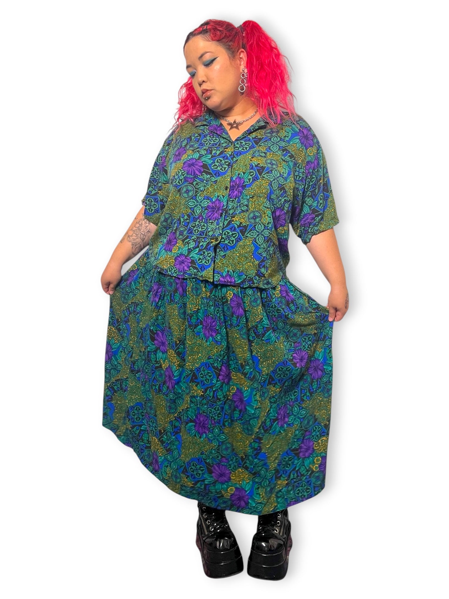 90’s/Y2K Allison Smith II Floral 2-Piece Set (3X)