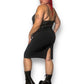 90’s JKLA California Black Pinstripe Pencil Skirt (XL)
