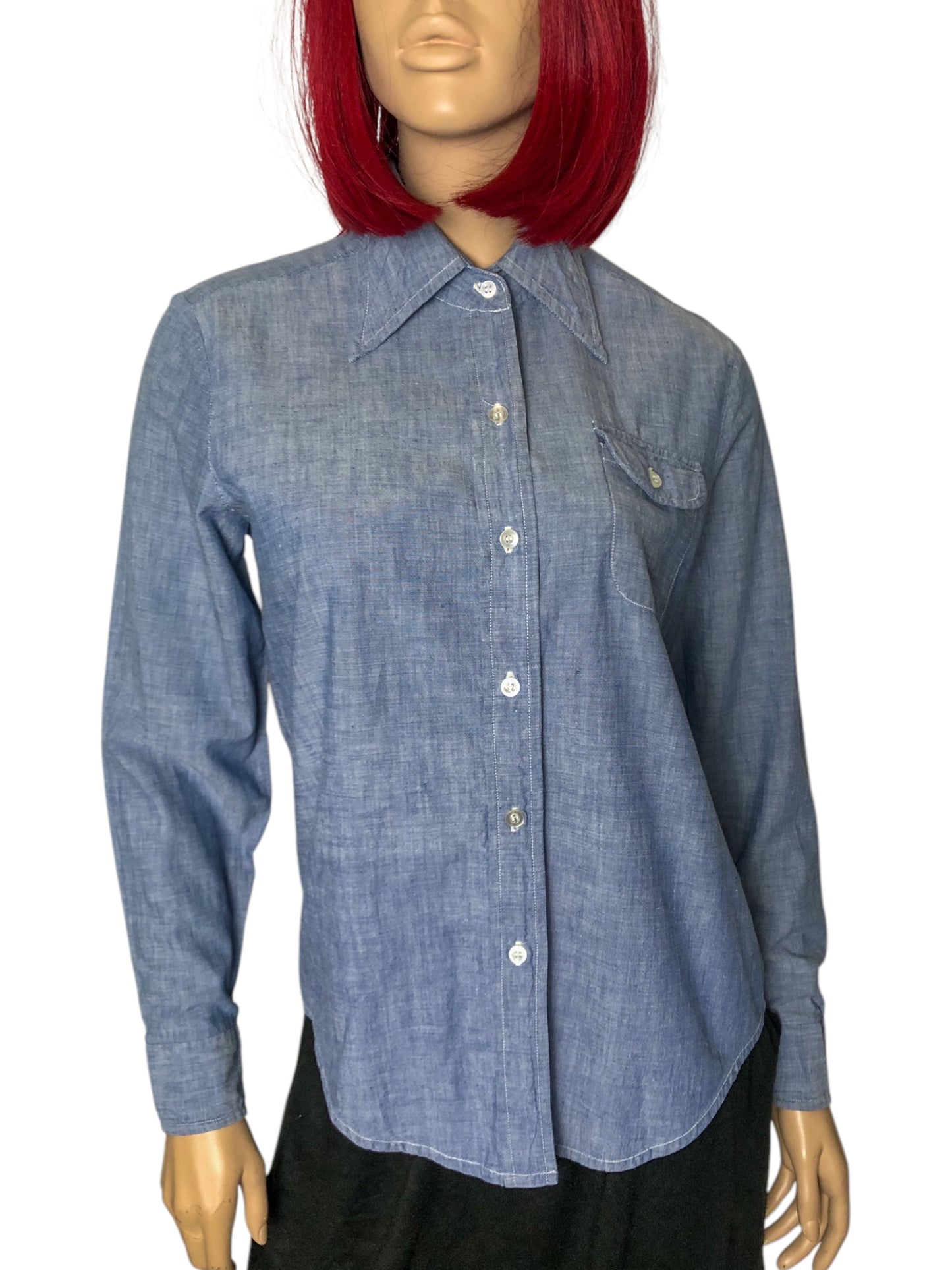 70’s/80’s Sail for Sears, Roebuck, and Co Blue Button Down Shirt (M)