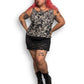 90’s Alex Evenings Black and White Floral Lace Tank Top (3X)