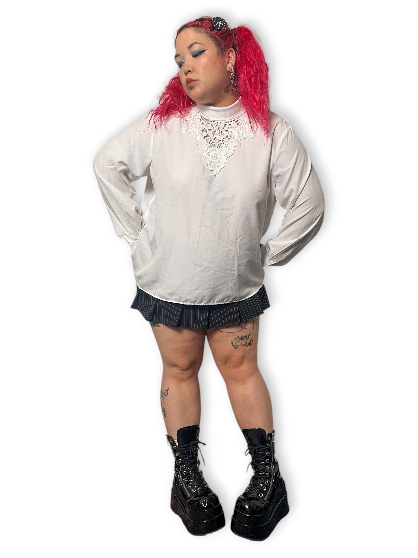 80’s Bedford Fair White Retro Blouse (3X)