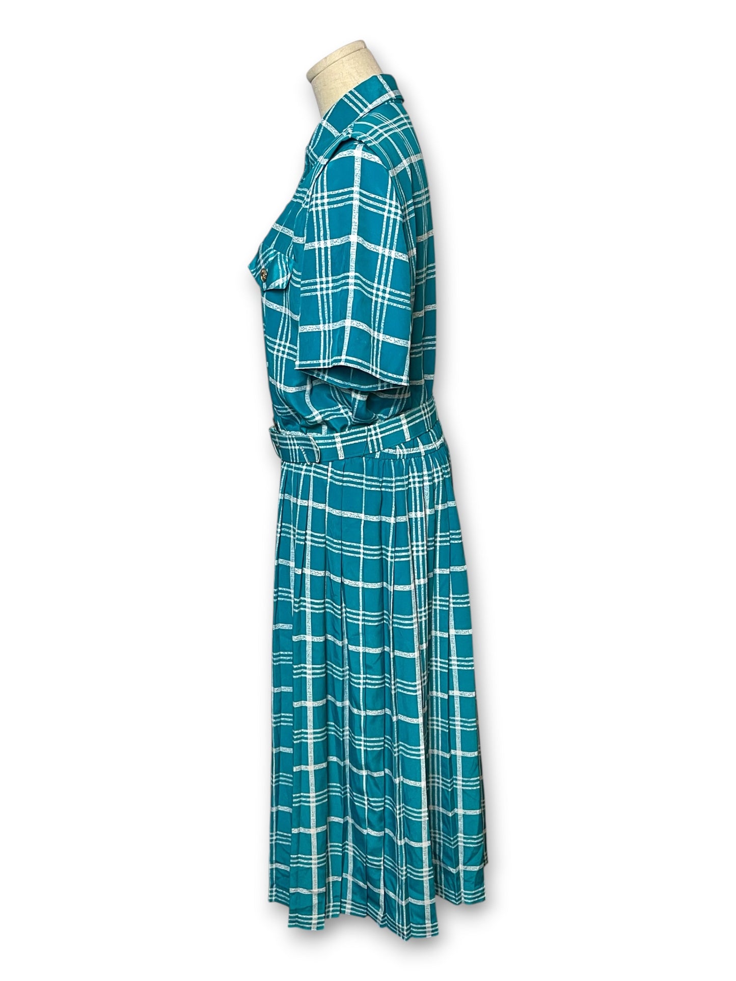 80’s Retro Plaid Secretary Dress (L/XL)