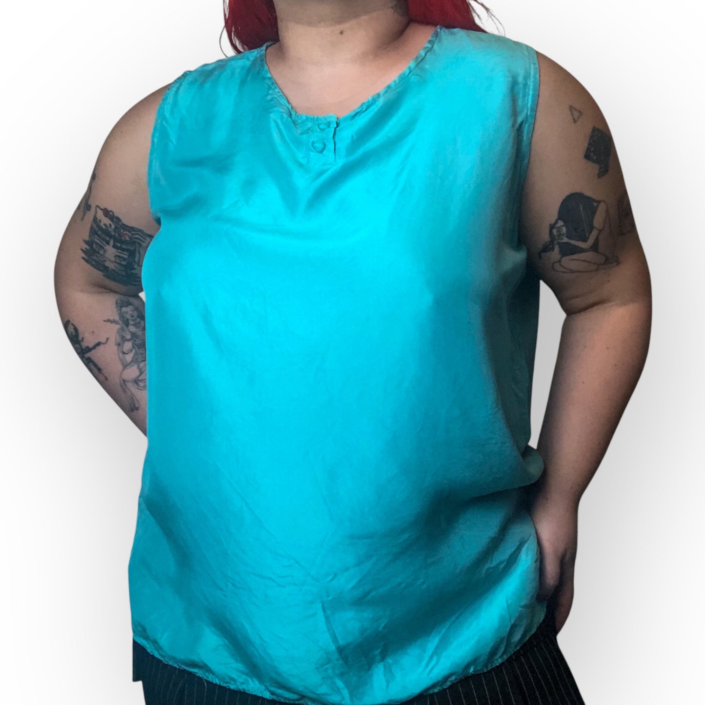 90’s Croquet Club Turquoise Tank Top (2X)