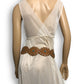 Vintage Tan Leather Medallion Belt (M/L)