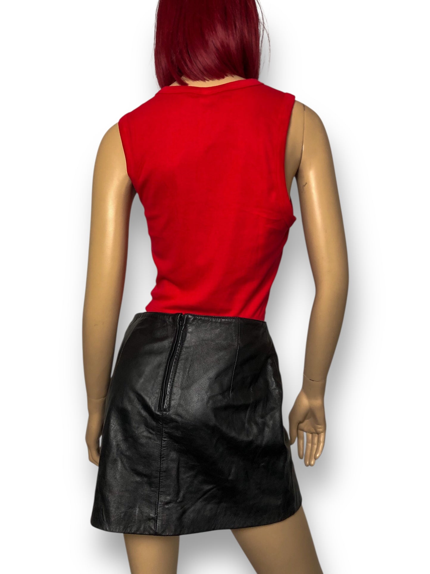 90’s Maxima by Wilson Black Leather Mini Skirt (M)