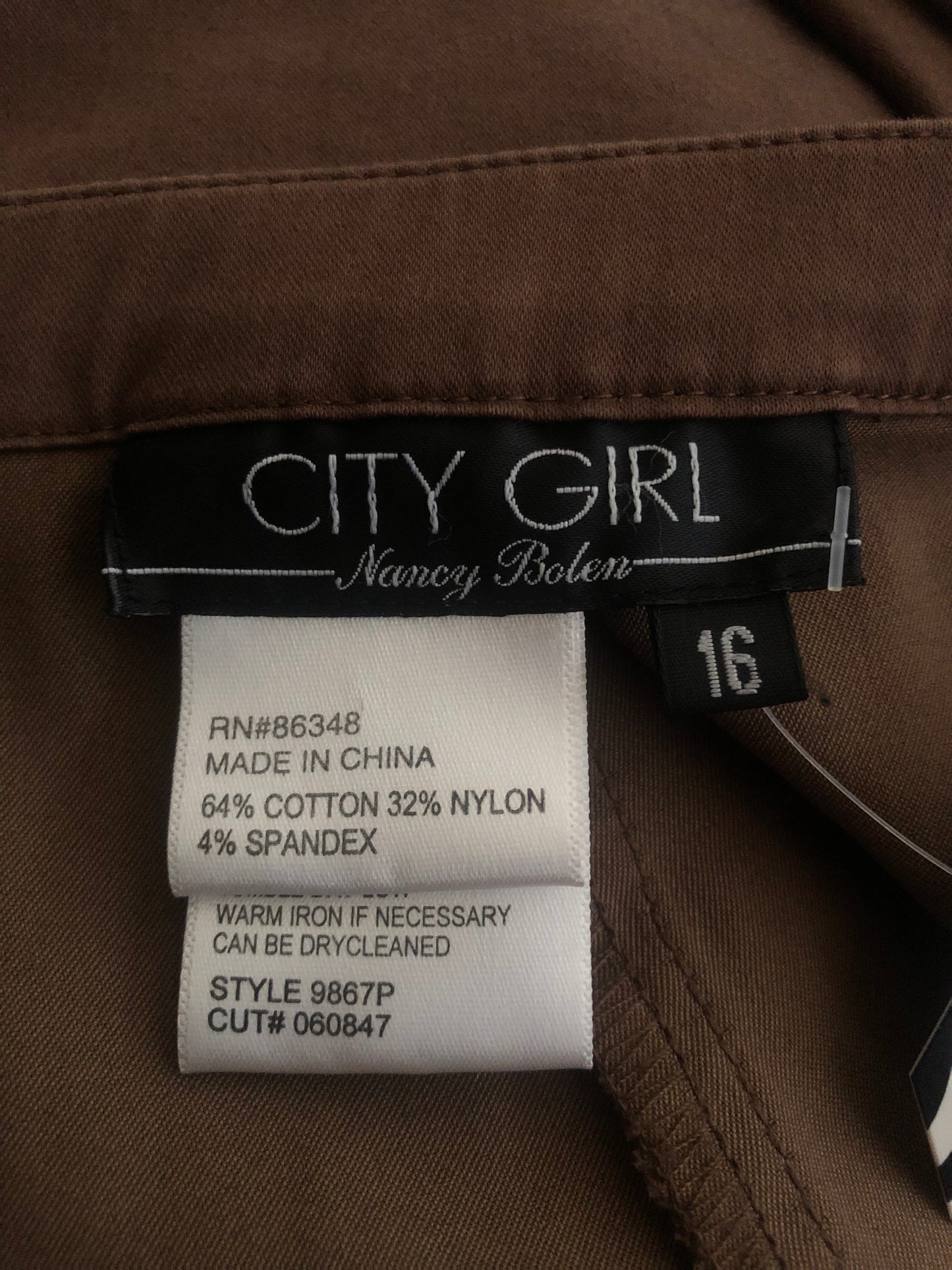 Y2K City Girl by Nancy Bolen Brown Pants (2X)