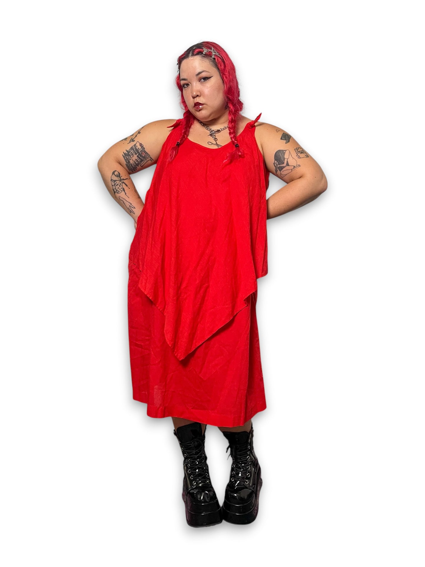 80’s Red Layered Tent Dress (3X)