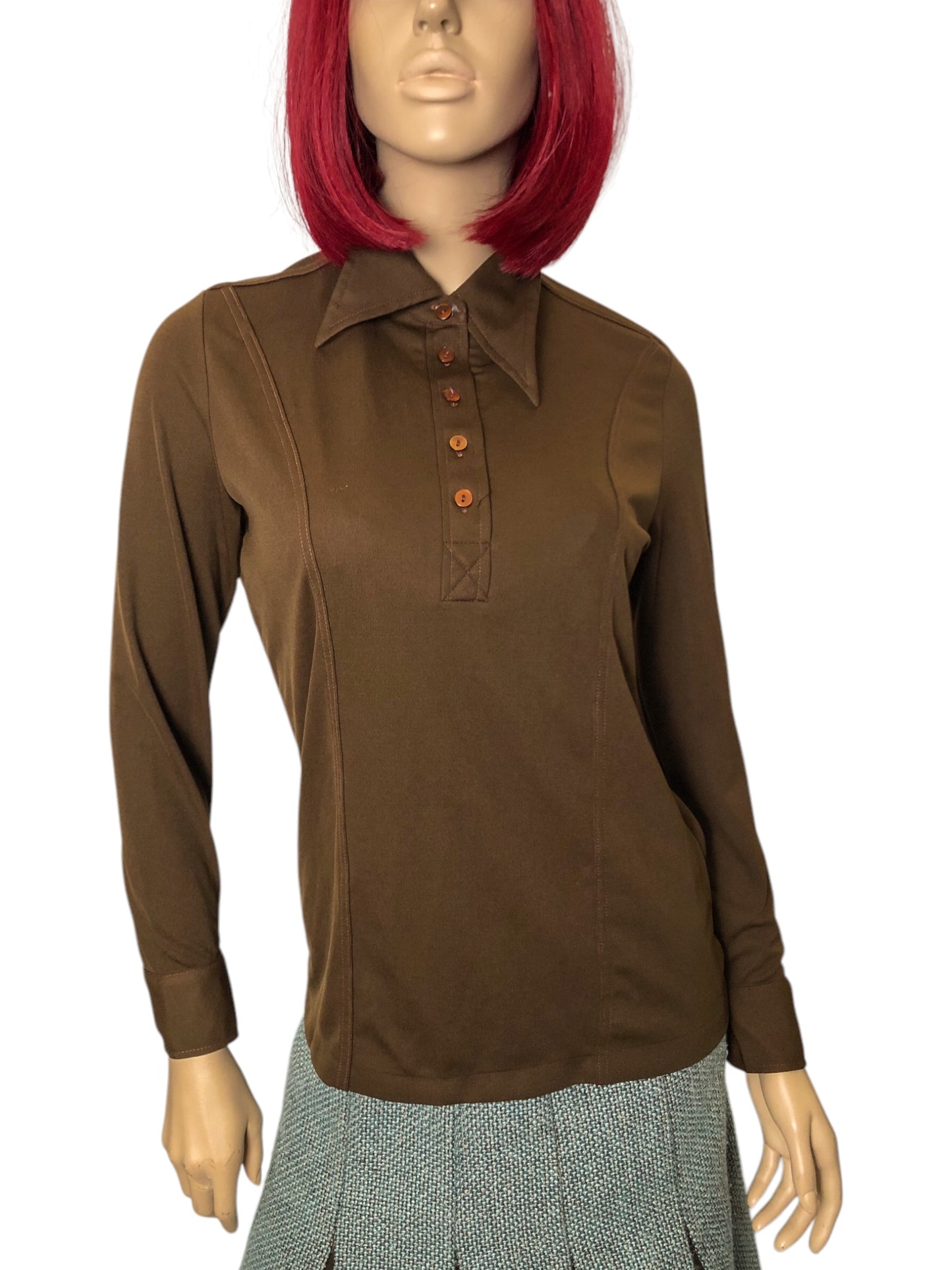 60’s Tarni Brown Retro Shirt (M)