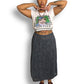 90’s/Y2K Merona Gray Floral Maxi Skirt (XL)