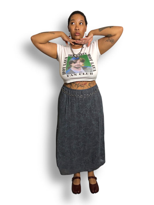 90’s/Y2K Merona Gray Floral Maxi Skirt (XL)