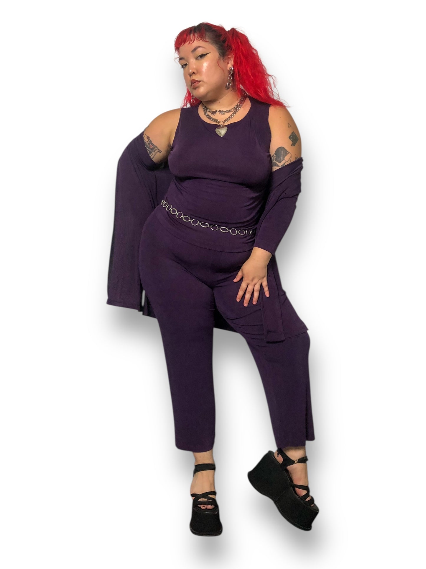 90’s Private Edition by Chico’s Plum Slinky 3-Piece Set (XL)
