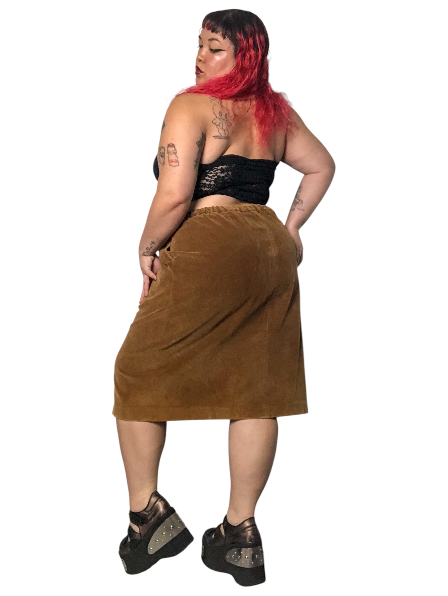 70’s Astor II Brown Corduroy Skirt (XL/2X)