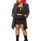 80’s/90’s Julia Klein Black Jacquard Knit Overcoat (L/XL)