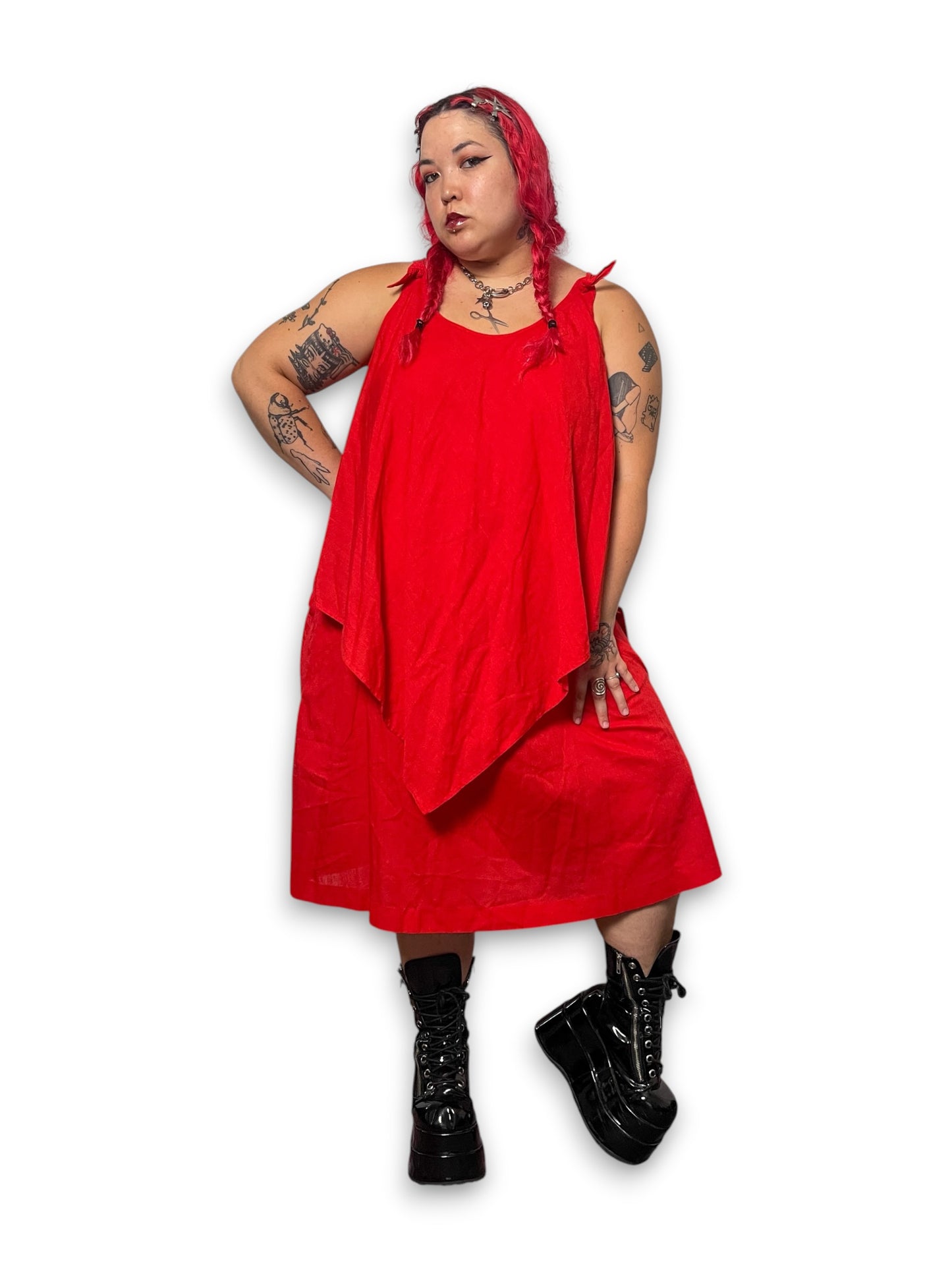 80’s Red Layered Tent Dress (3X)