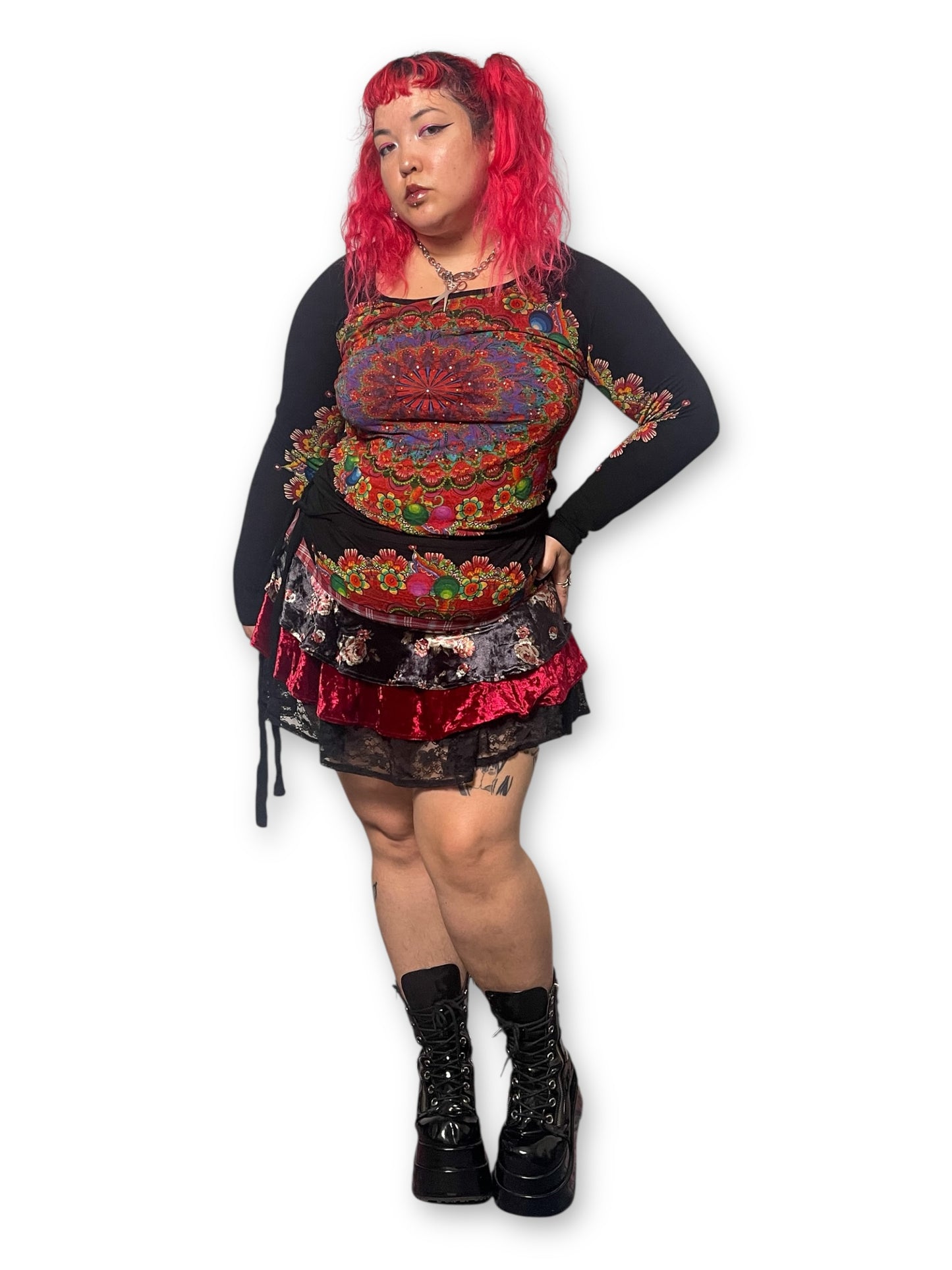 DESIGUAL Floral Mandala Long Sleeve Shirt (XL)