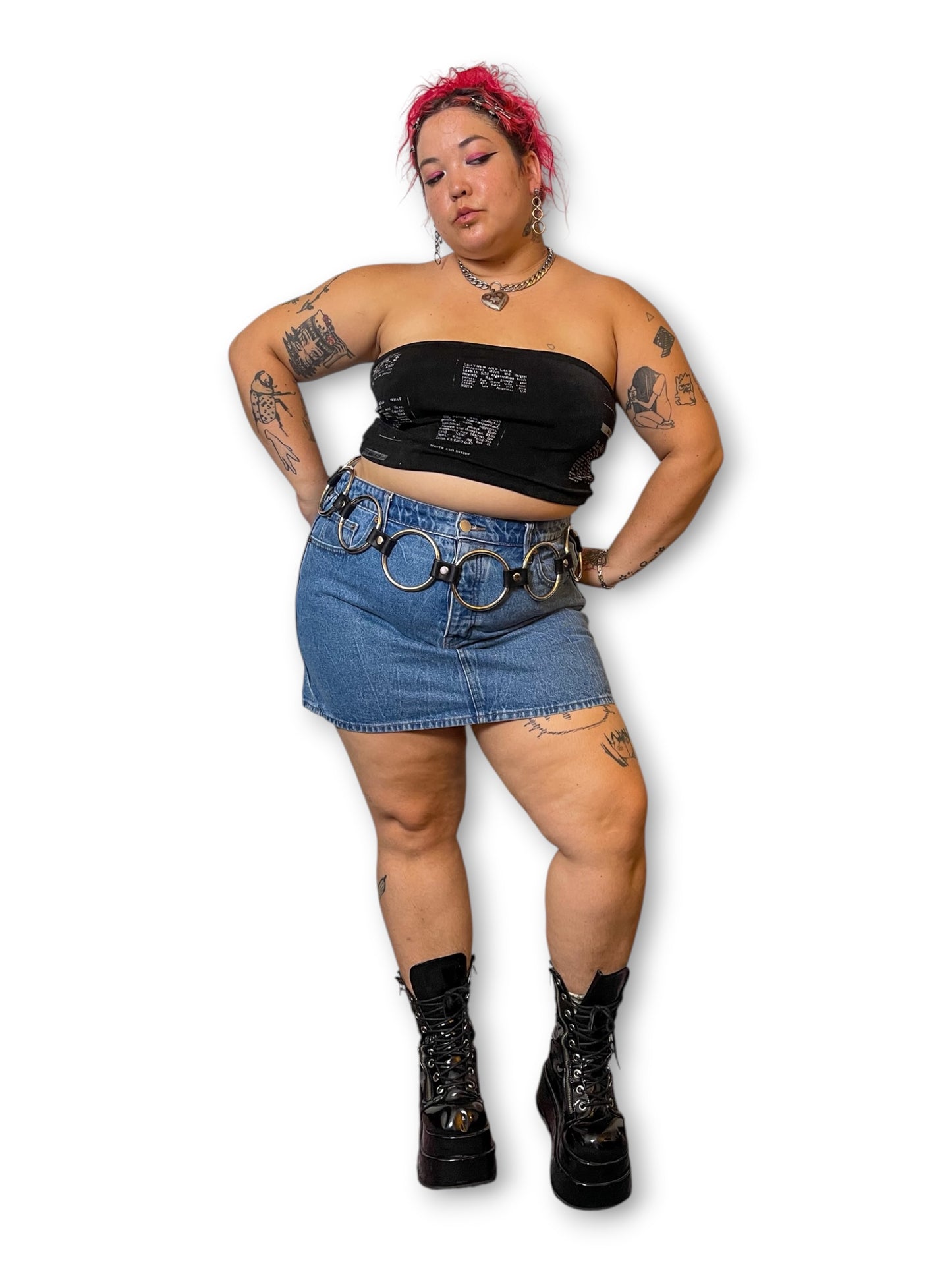 Denim Mini Skirt (1X)