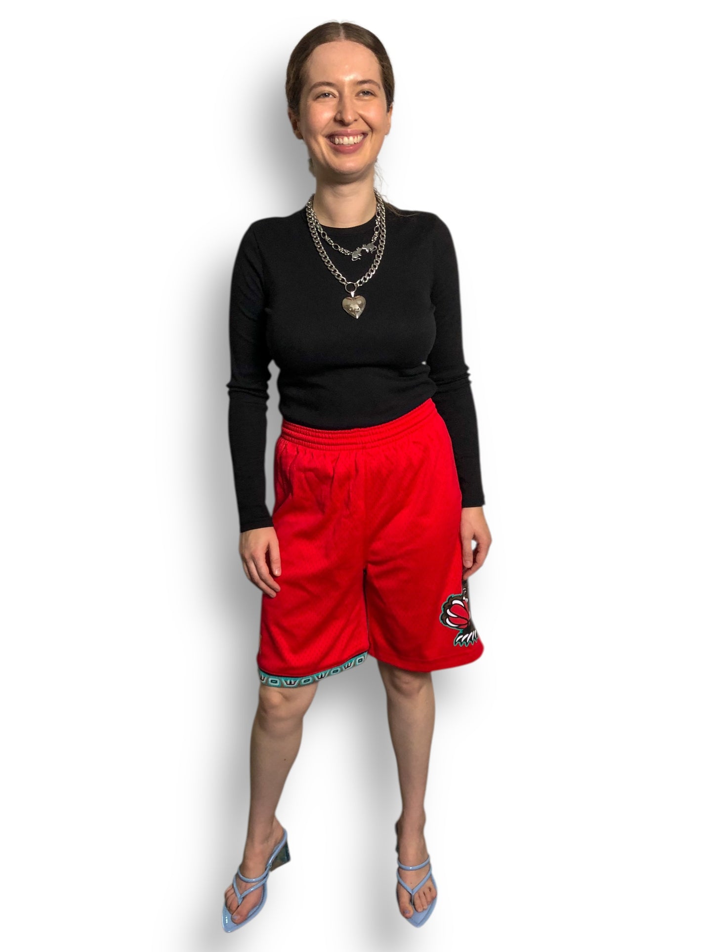 NBA Hardwood Classics Memphis Grizzlies Red Basketball Shorts (L/XL)