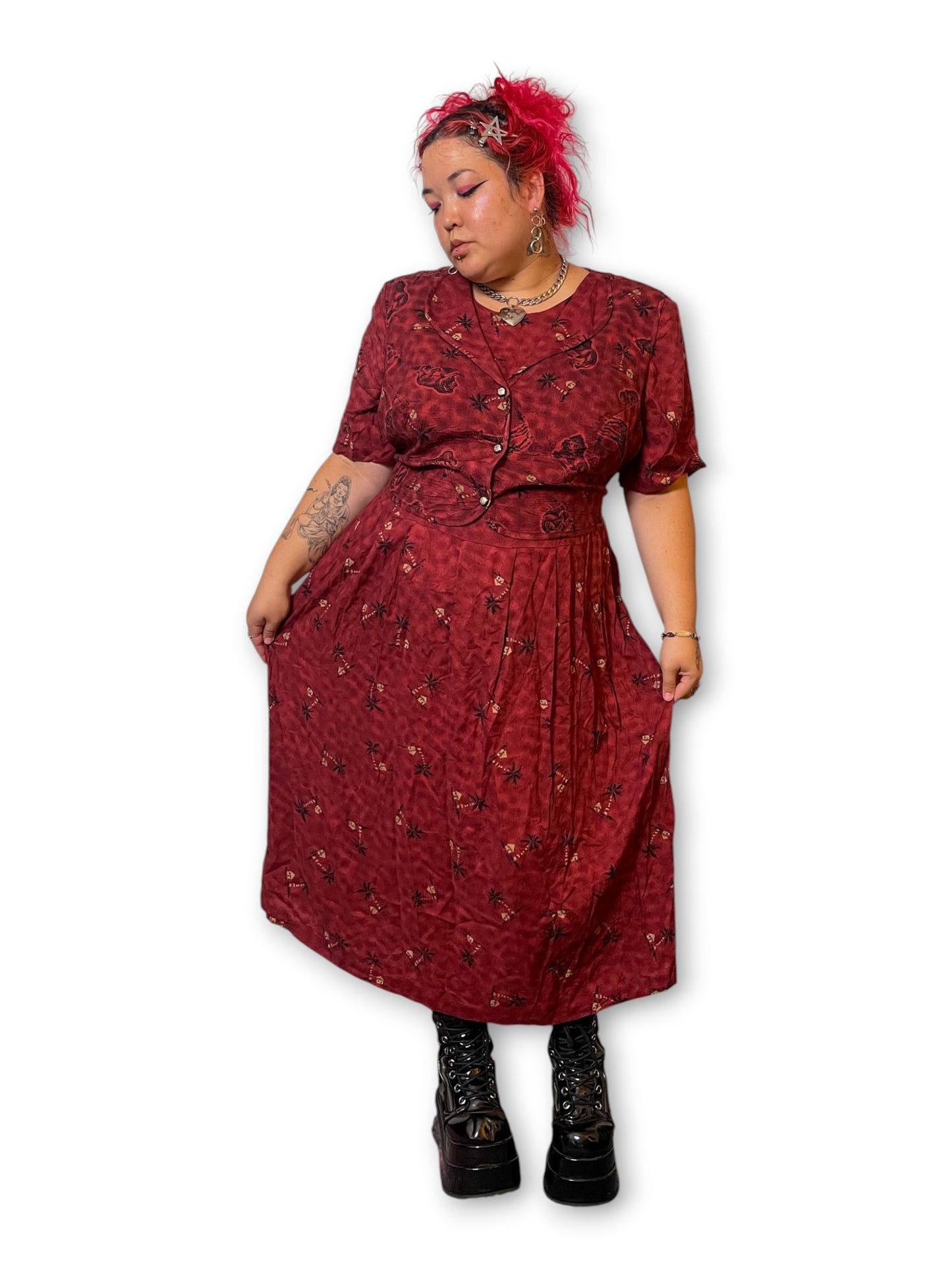 Y2K Animal Print Boho Maxi Dress (3X)