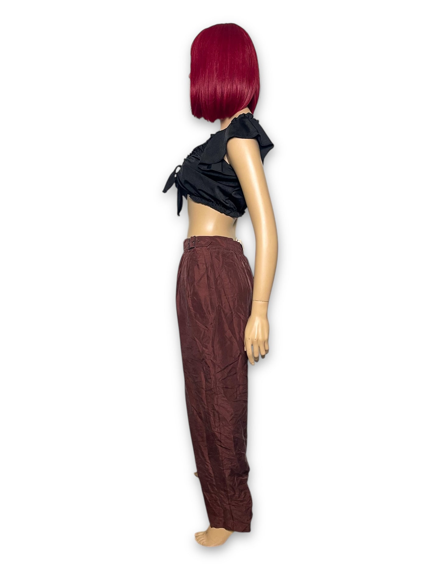 90’s Diane Gilman Brown Silk Pants (L)