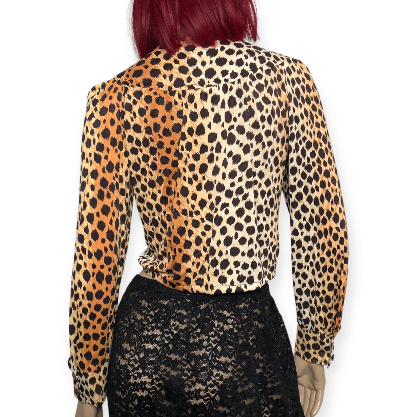 70’s Frank Lee of California Leopard Print Blouse (M)