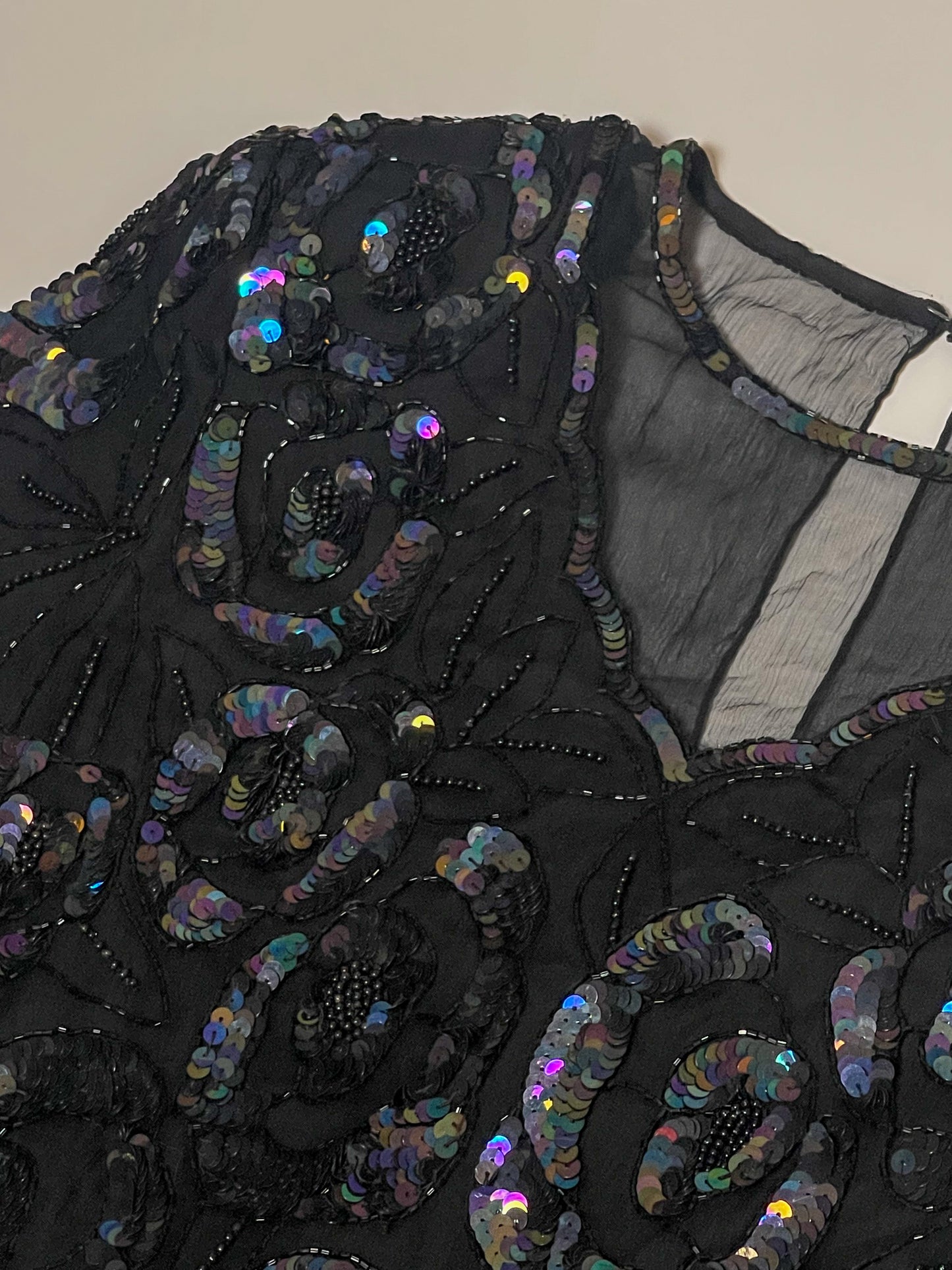 Vintage Whimsygoth Beaded Blouse (M)