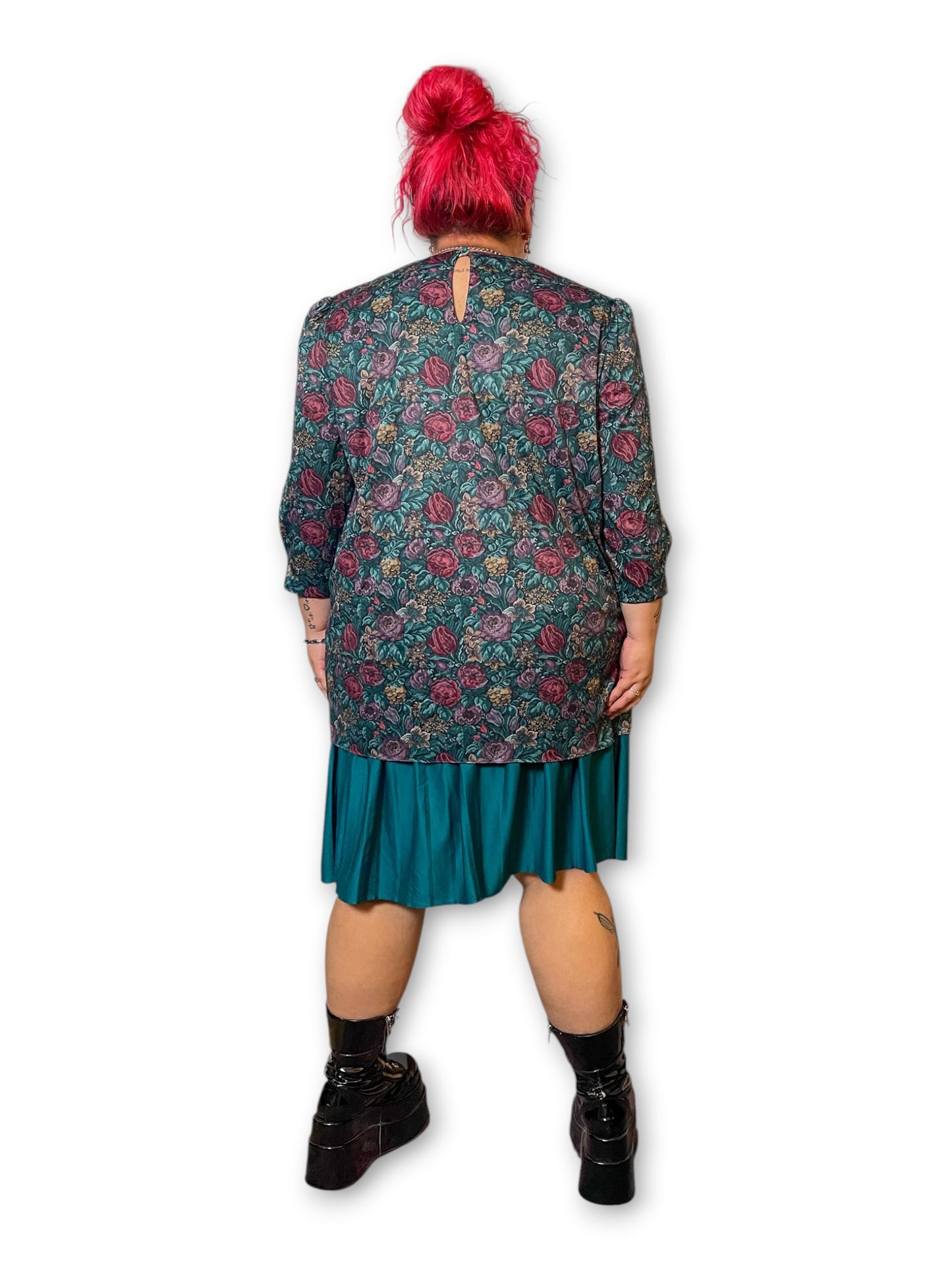 80’s Retro Floral Layered Dress (3X)