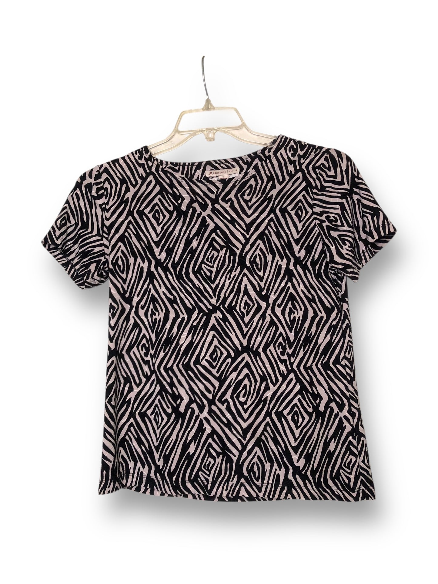Y2K/Modern JM Collection Black and White Patterned Shirt (M)