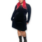 Y2K Black Velvet Long Sleeve Dress (XL/1X)