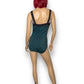 90’s/Y2K INC International Concepts Black and Turquoise Polka Dot Swimsuit (L)