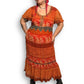 90’s/Y2K Signature by Robbie Bee Orange Patterned Maxi Dress (2X)